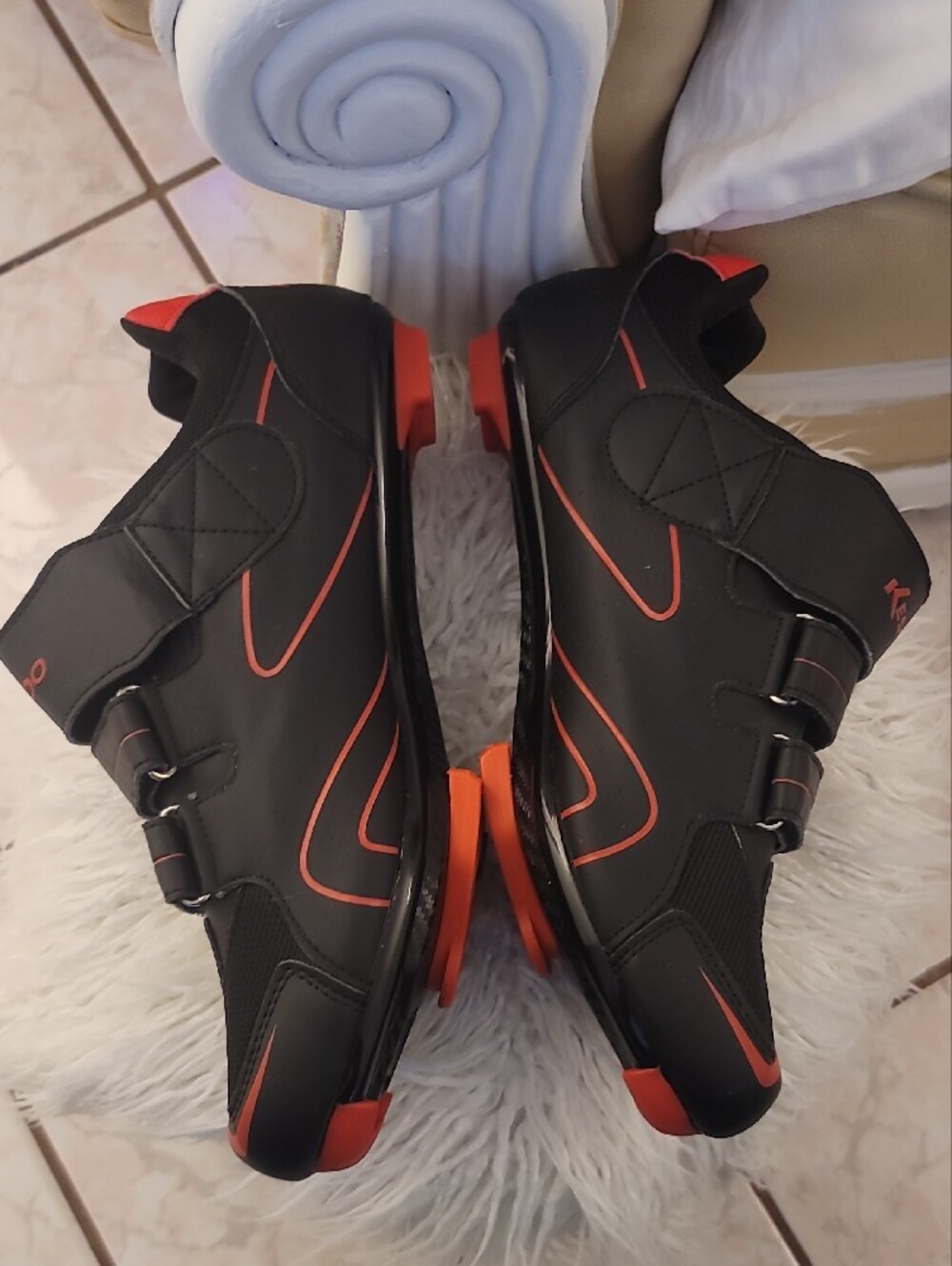 Men’s Black Athletic Shoes with Red Accents